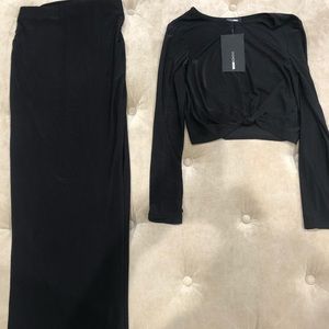 skirt and knotted top set xs with tags